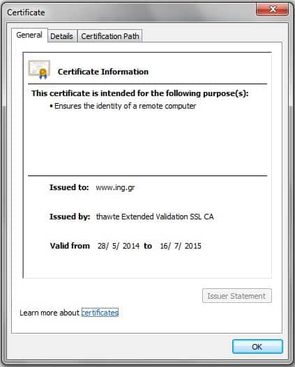 Security Certificate